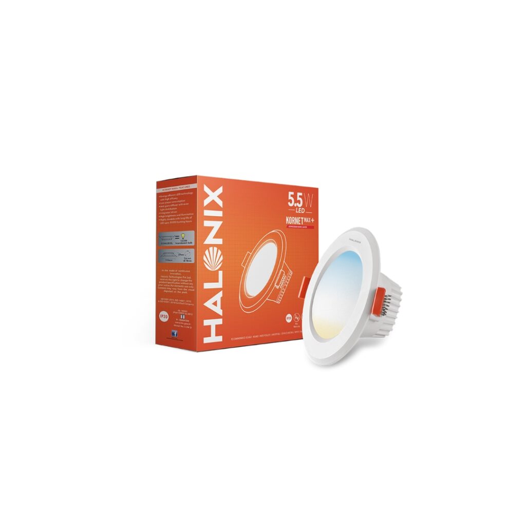 Halonix Kornet Trios 3-in-1 Recessed Downlighter, 3W and 5.5W