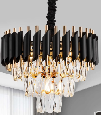 Lucent Golden Metal and K9 Crystal Chandelier, 400 mm