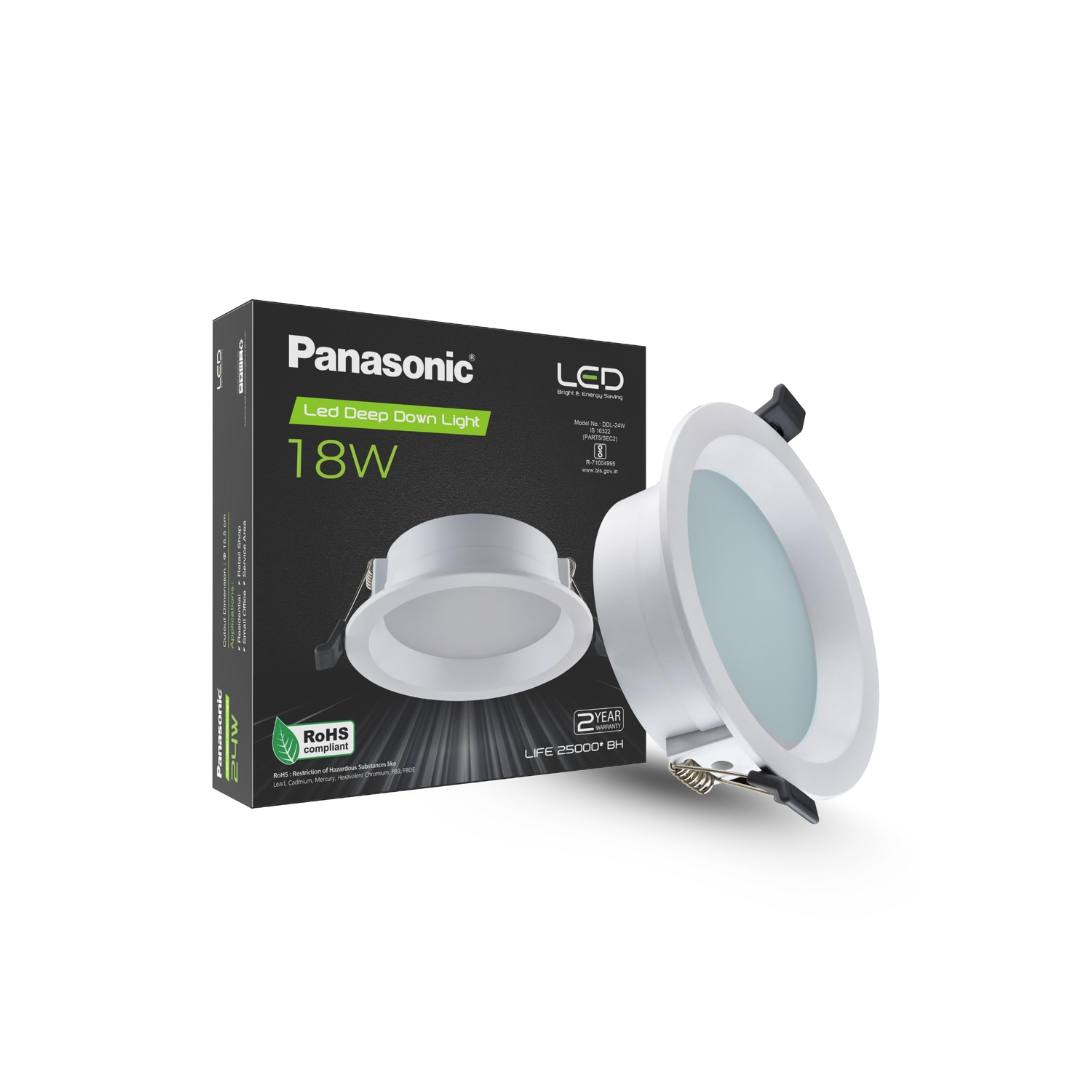 1 Panasonic Deep Type Round Downlight, 6W to 24W, Cool White