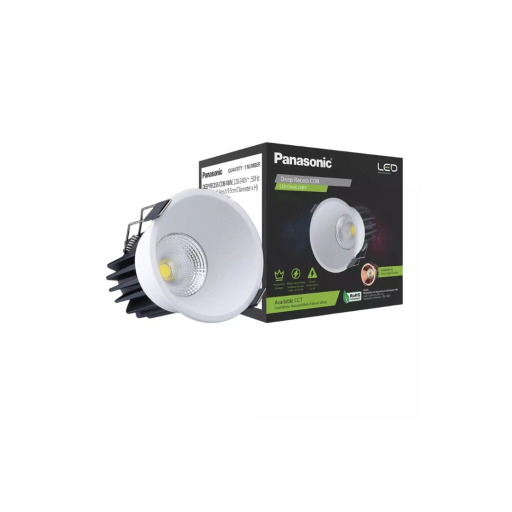 Panasonic Deep Recessed COB Downlight, 7W, Warm White, PDLM42073