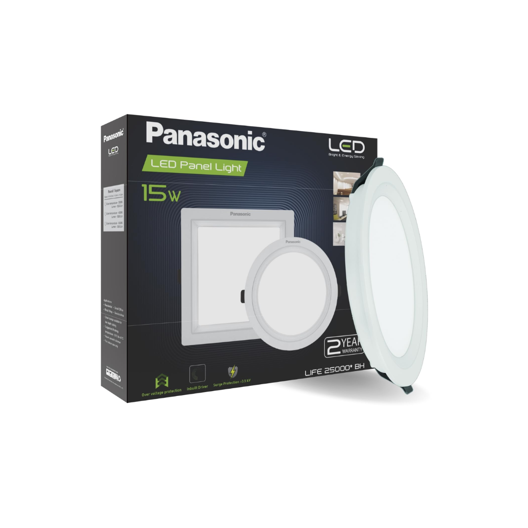 1 Panasonic 15W LED Panel Downlight, Round, 145 mm Cut-out, PPAM22157